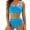 Blue, variant on Sakmal Ribbed Bikini Sets for Women High Waisted Blue Two Piece Swimwear Padded Push Up Swimsuit Sets