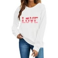 thumbnail image 6 of Womens Valentine's Day Sweatshirt Love Graphic Oversized Crewneck Cute Romantic Gift Top White,Size L, 6 of 6