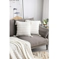 thumbnail image 3 of ZECATL White Throw Pillow Covers: 2 Pack 16x16 Inch Boho Striped Cotton Linen Rectangular Decorative Pillow Cases with Tassels for Farmhouse Couch Sofa Chair, 3 of 8
