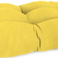 thumbnail image 4 of Jordan Manufacturing 46" x 19" Celosia Marigold Yellow Crosshatch Rectangular Tufted Outdoor Wicker Settee Bench Cushion, 4 of 8