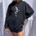 thumbnail image 2 of Sudadera estampada con capucha retro de manga larga suelta divertida vintage para mujer con mangas caídas en los hombros Pompotops gfhjh7185, 2 of 7