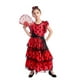 thumbnail image 4 of Spanish Girl Dress Set Girl Long Red Flamenco Dress Skirt Vintage Stage Performance Clothes, 4 of 5