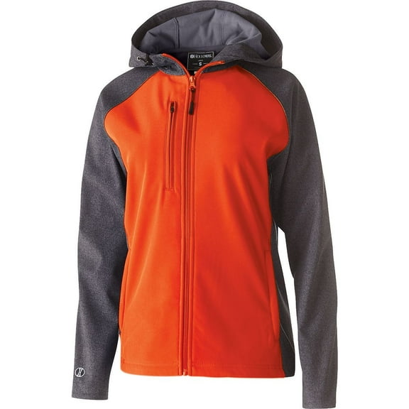 Holloway Sportswear XS Womens Raider Softshell Jacket Carbon Print/Orange 229357