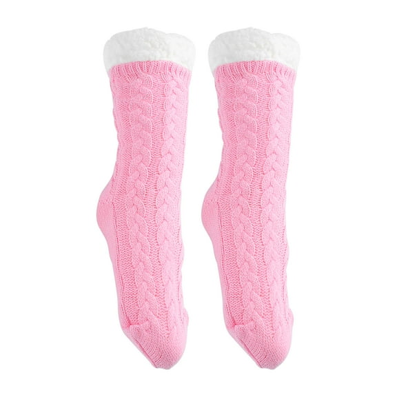 NIAIZEK Women’s Winter Socks with Non- Grips, Twisted Pattern, Warm Cozy Thermal Socks, 1 Pair