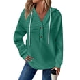 thumbnail image 5 of Comdrip Waffle Hoodie Women, Tops Pullover Women Casual Button Autumn Solid Winter Hoodie Women's Blouse Womens Hoodies Mint Green 2XL, 5 of 5