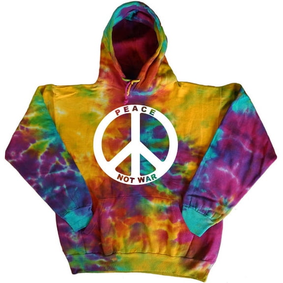 Tie Dye Hoodie Peace Not War Protest Sign Sweatshirt