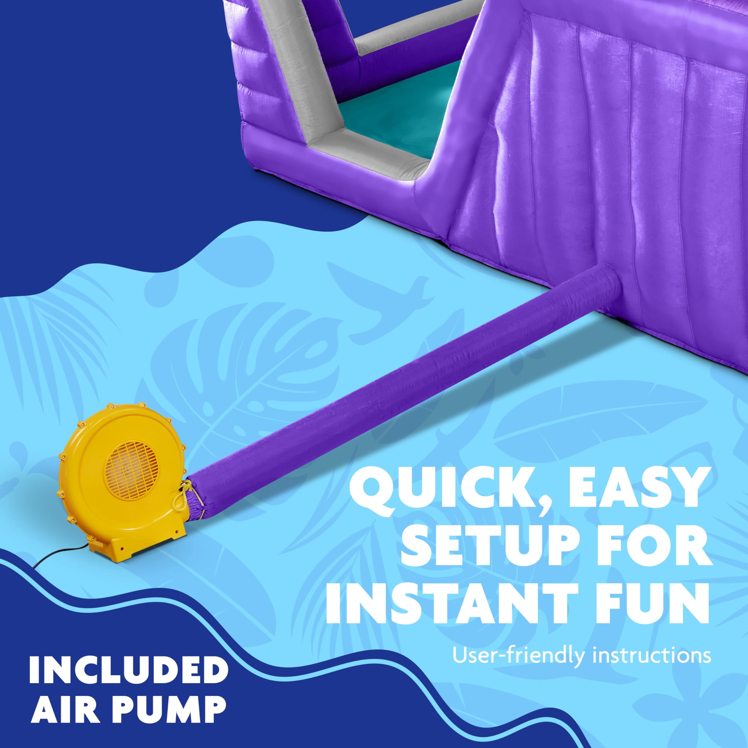 Sunny & Fun Inflatable Water Slide & Blow up Pool, Kids Water Park for Backyard