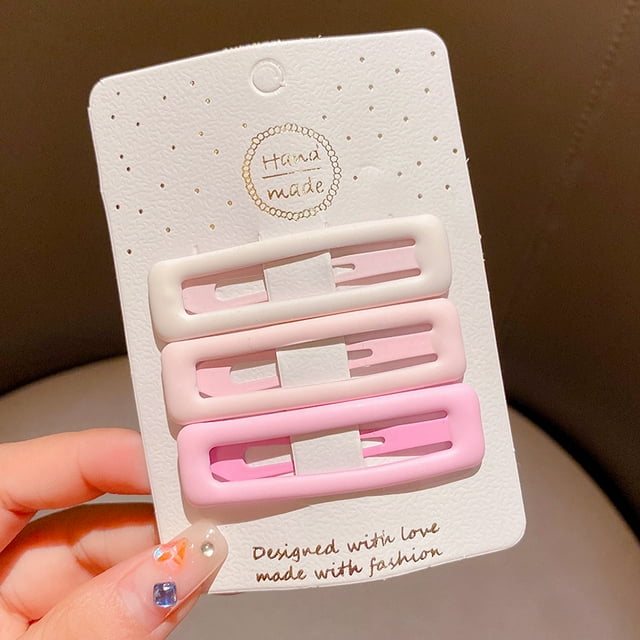 3/6 unids/set nuevas niñas moda Color café adorno de estrellas geométricas pinzas para el cabello rosa horquillas dulces para adultos accesorios para cabello femenino