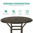 thumbnail image 5 of VIVIJASON 35.2" Patio Height Bar Table, All-Weather Cast Aluminum Bar Bistro Table Outdoor Patio Round Dining Table with Umbrella Hole for Balcony, Lawn, Garden, Backyard, Antique Bronze, 5 of 7