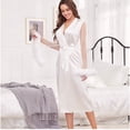 thumbnail image 2 of PEASKJP Women's Robe with Attached Belt Fleece Kimono Spa Bathrobe, White L, 2 of 4