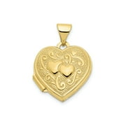 Finejewelers 10 kt Yellow Gold Double Heart Locket 21 mm x 15.15 mm