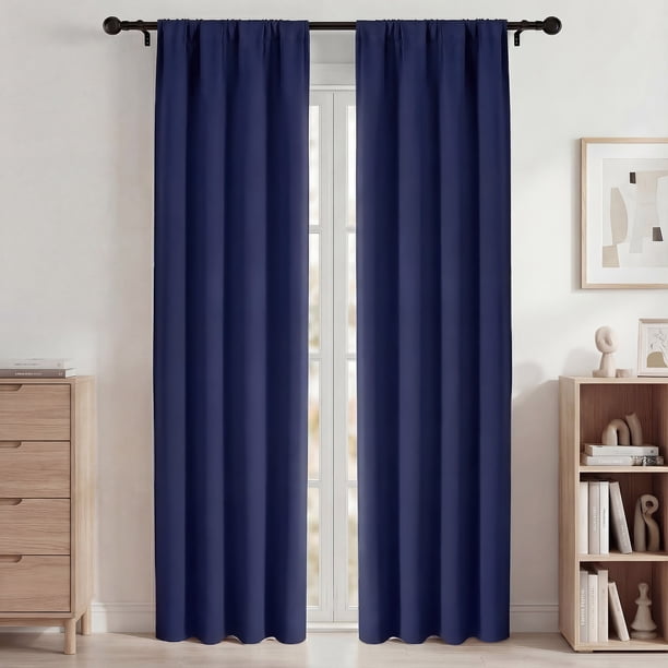 Blackout Cortinas, Cortinas Oscurecedoras de Habitación 42x84in Juego de 2 Paneles, Cortinas Blackout con Bolsillo para Barra para Recámara y Sala de Estar, Cortinas de Ventana con Aislamiento Térmic