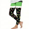 thumbnail image 5 of ATOGUTA Girls Slim Leggings Size 3T-8 Cute Stretch Athletic Leggings Kids High Waisted Christmas Pants Green, 5 of 5