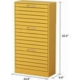 thumbnail image 2 of Shoe Storage Cabinet with 3 Flip Drawers, Slim Shoe Cabinet for Entryway, Hidden Shoe Organizer, Wooden Narrow Shoe Rack Cabinet with Removable Shelf, Louver Door, Yellow, 2 of 14