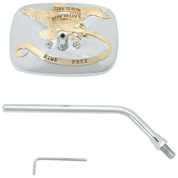 Emgo Ride Free Gold/Chrome Ridge Side Mirror w/Left Thread Yamaha (20-31759A)