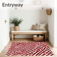 thumbnail image 3 of ODIKA 4'x6' Machine Washable Non-Slip Area Rug, Bold Mascot Abstract with Dynamic Stripes and Accents High Traffic Rug with Pad, Red, 668856, 3 of 8