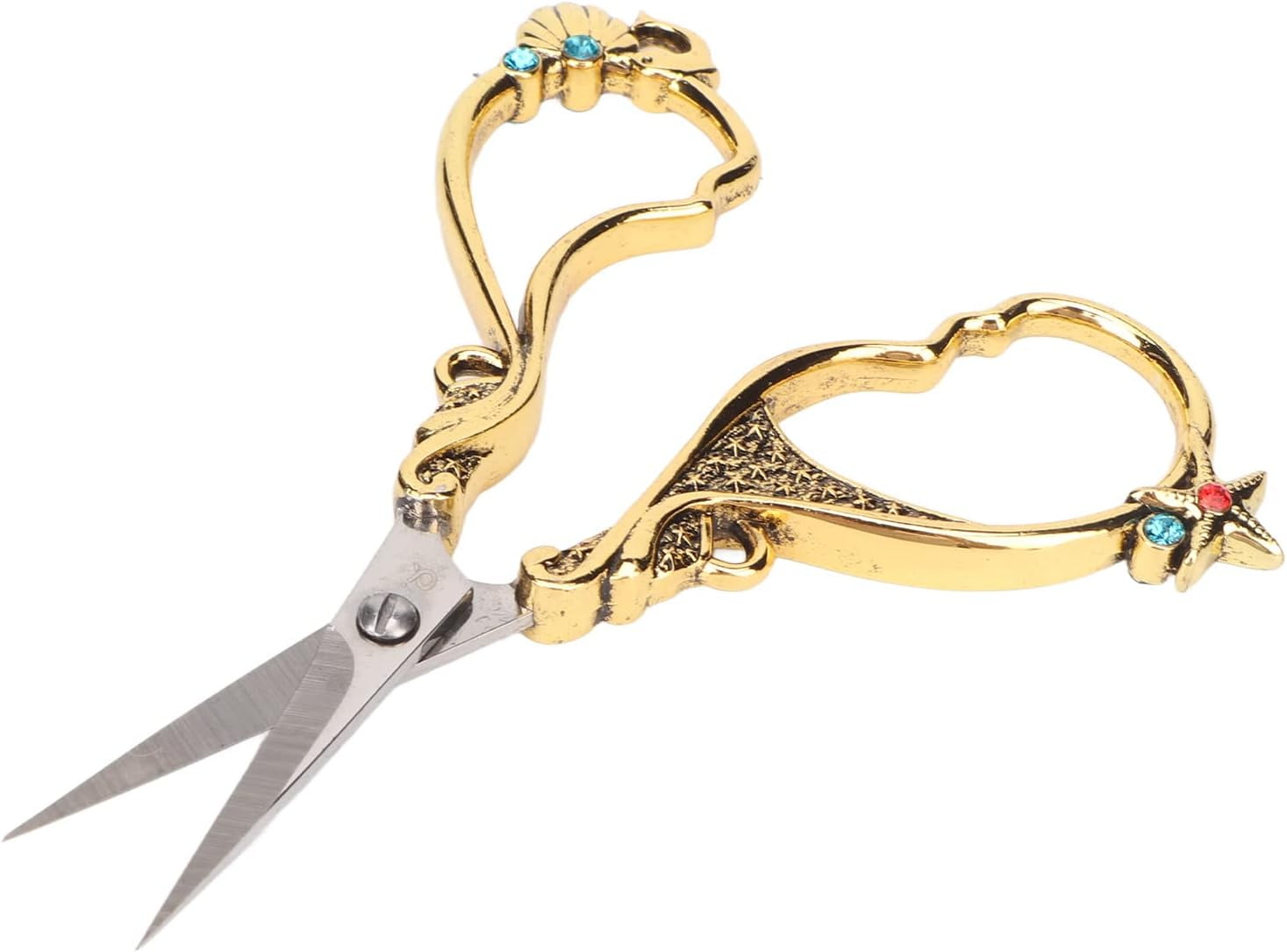 ABCISI Craft 4.9in Embroidery Scissors, Rustproof Stainless Steel Sewing Scissors, Vintage European Embroidery Scissors Sharp Blade, Lightweight Portable, Ideal for DIY Handicraft and Sewing