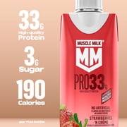 Muscle Milk Pro 33g High Protein Shake Ultra Filtered Milk, Strawberries N Creme, 11 fl oz, 12 pack