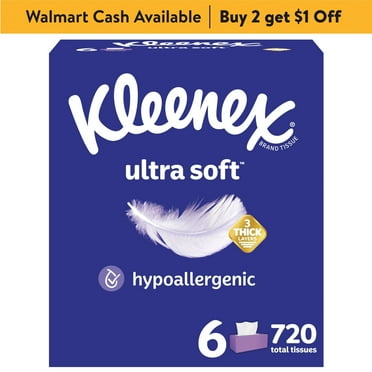 Kleenex Ultra Soft Facial Tissues, 6 Flat Boxes