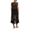 thumbnail image 4 of Douhoow Women Sheer Mesh Midi Dress Crew Neck Ruffle Sleeveless See Through Cover Ups Beach Dress, 4 of 10