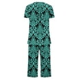 thumbnail image 4 of Levmjia Womens Pajama Set Polyester Short Sleeve Sleepwear Loungewear 2 Piece Outfit Comfortable Soft Casual Summer Nightwear for Women, 4 of 5