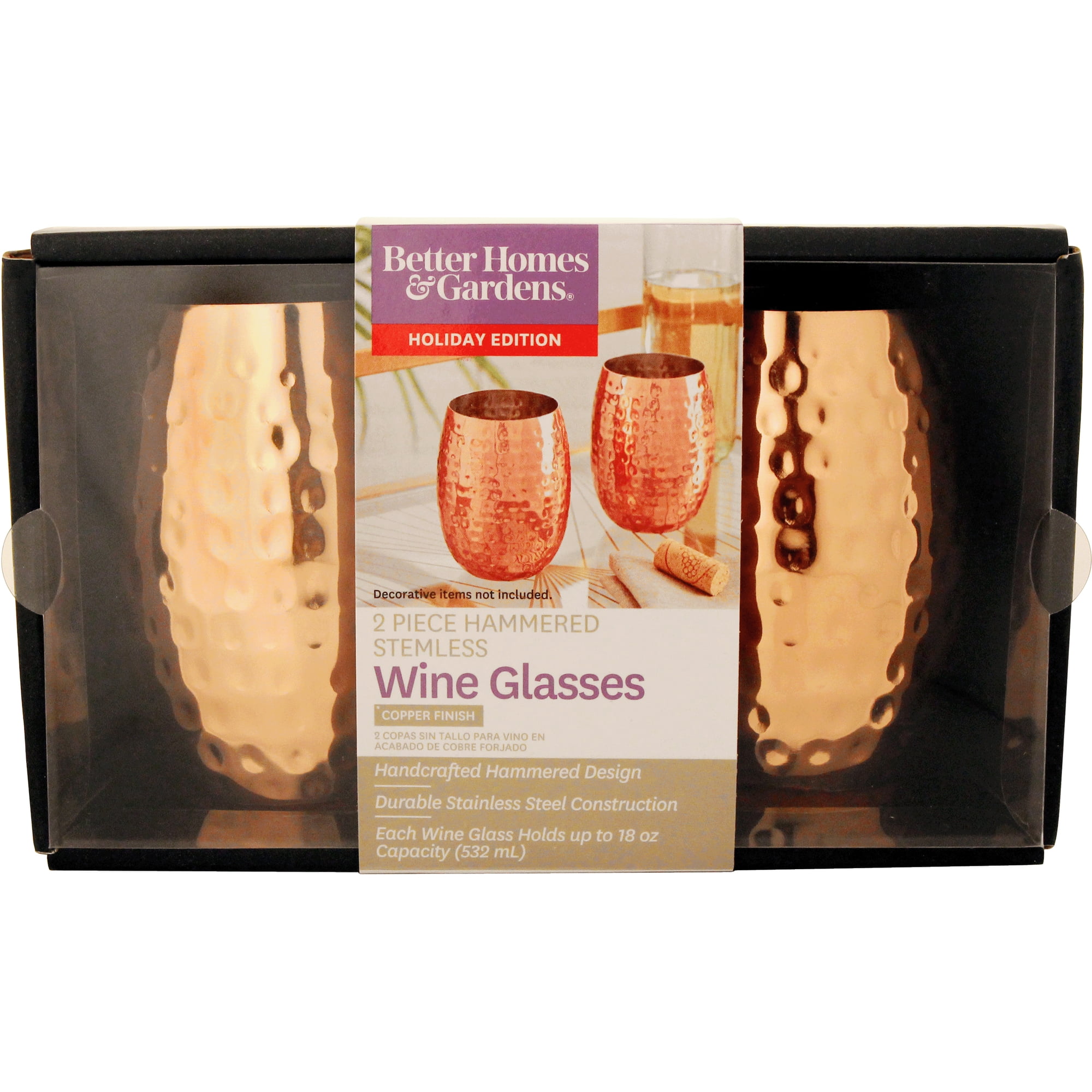 Hammered Handcrafted Stemless Wine Glasses