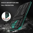 thumbnail image 6 of Allytech Galaxy A05S Rugged Case with Cards Holder, Heavy Duty Shockproof Hybrid PC TPU Back Cover Anti-Scratch Bumper Lightweight Protective Phone Case for Samsung Galaxy A05S - Darkgreen, 6 of 9