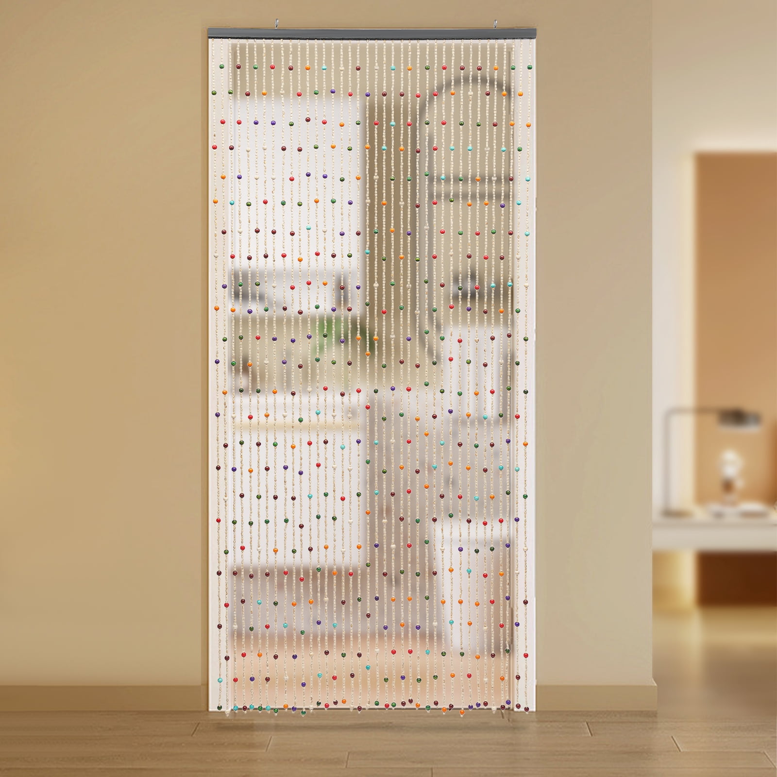 Wildnix Traditional Chinese Style Beaded Curtain with Bamboo Wood and Cotton Thread, &nbsp; Decorative Design for Door/Window