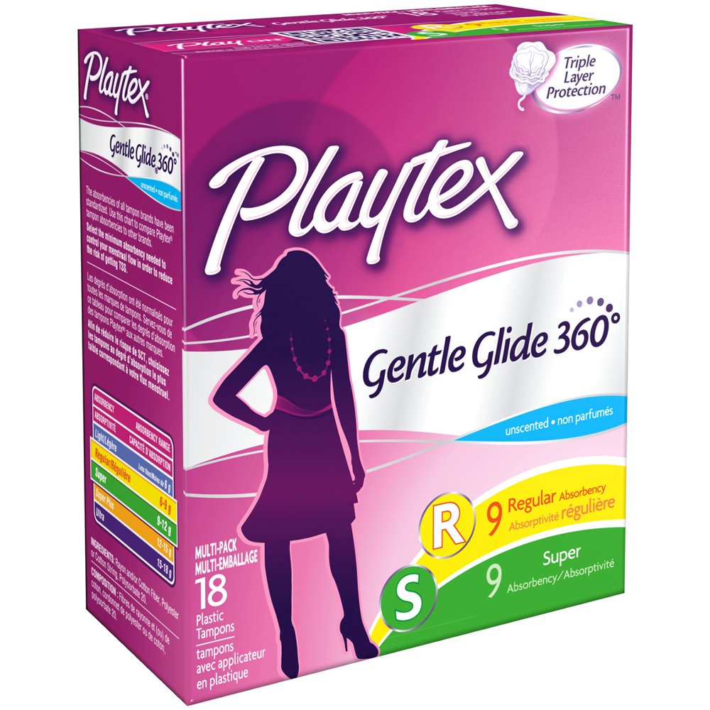 Playtex Gentle Glide 360 Unscented MultiPack Tampons 18 ea Walmart