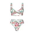 thumbnail image 4 of Daiia Flamingo Flower Women's Bikini Set Two Piece Swimsuit High Waisted Bikini Adjustable Straps Bikini Perfect for Beach, Pool, and Summer Vacation-, 4 of 9