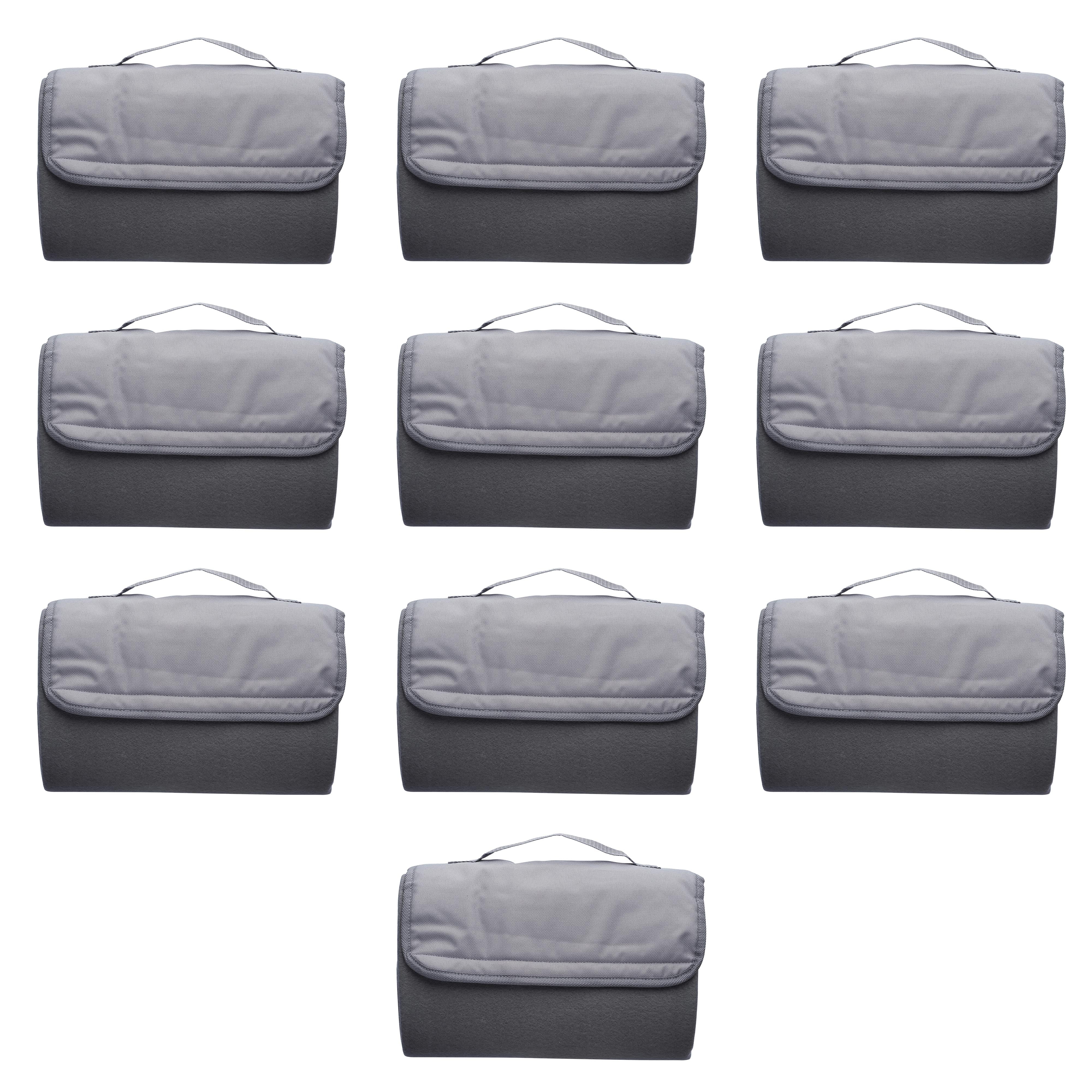 Roll Up Picnic Blankets Set of 10, Bulk Pack Great outdoor blanket for Camping, Picnic, Beach