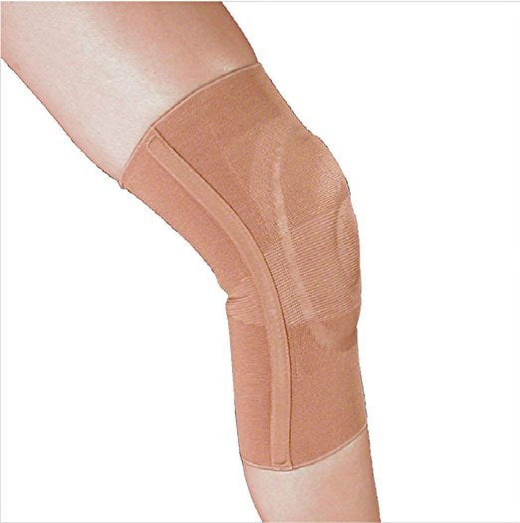 Alpha Medical Spiral Stay Knee Brace with Visco Patella Stabilizer for Enhanced Support and Comfort During Rehabilitation and Activity  (Medium White w/ Blue Trim)
