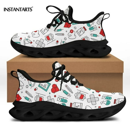 

Cute Cartoon Medical Pattern Nurse Shoes for Women Female Running Sneakers Light Mesh Flat Shoe Women s Footwear
