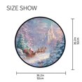 thumbnail image 5 of 36.2 Inch Round Floor Mat Santa Claus in Sleigh Carpet Decor Rug for Living Room Bedroom, 5 of 6