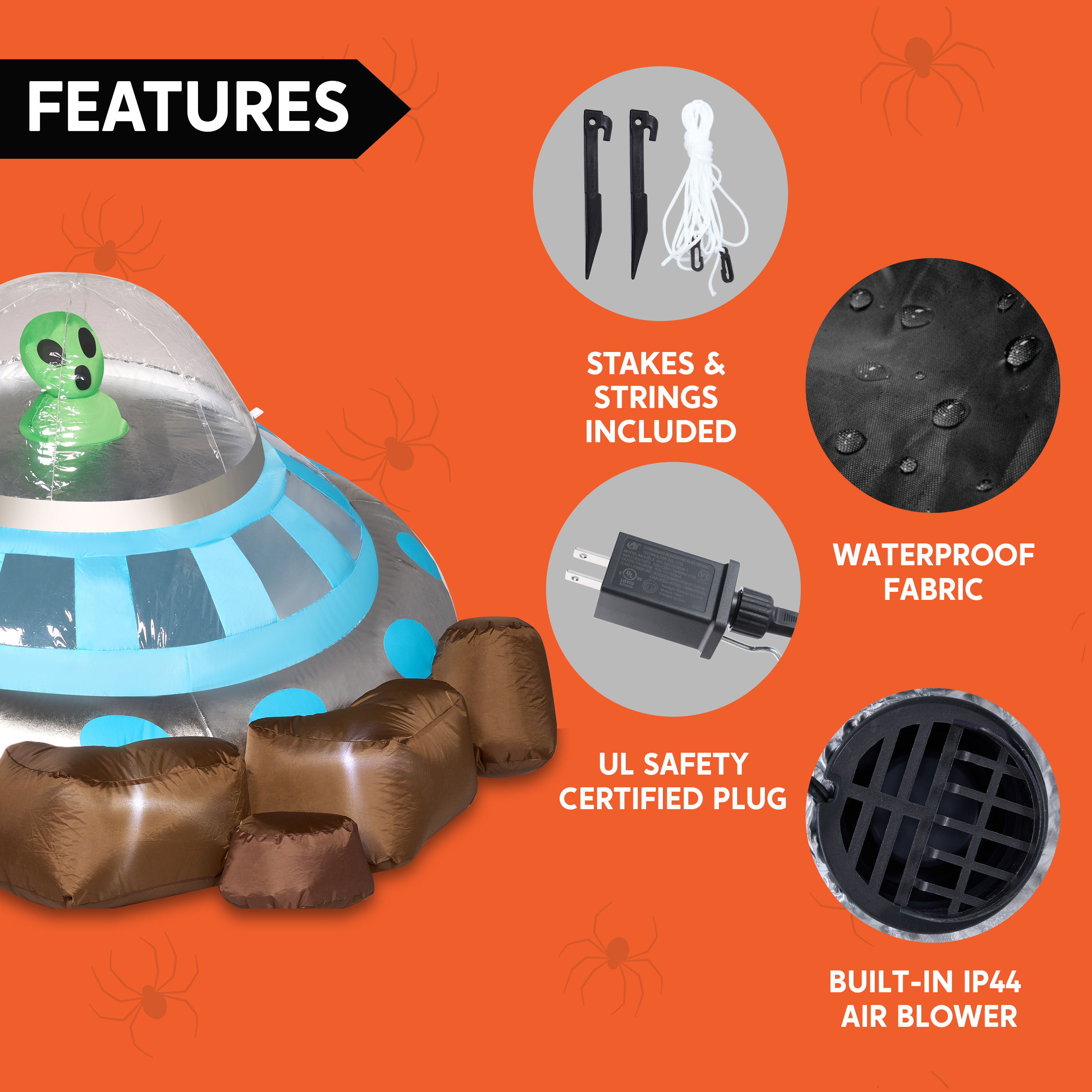 Joyfy 5ft Halloween Inflatable UFO Alien Decoration photo 7