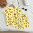 thumbnail image 5 of Girls Summer Clothes Size 8 Cute Preppy Cartoon Animal Print Two Piece Outfits Lounge Set Athletic Short Sleeve Tee Top and High Waist Shorts Clothing Sets Yellow 2-3 Years, 5 of 7