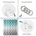 thumbnail image 5 of Teal White Grey Ombre Morocco Pattern Waterproof Fabric Shower Curtain,Modern Moroccan Geometric Waterproof Fabric Shower Curtain for Bathroom Bathtubs Shower Curtains with 12 Hooks Standard 60x72, 5 of 8