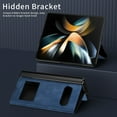 thumbnail image 6 of for Samsung Galaxy Z Fold 2 Case,Leather Cover Slim Clear Window View Shockproof Thin Cover with Kickstand Anti-Scratch Protective Phone Case Compatible with Samsung Galaxy Z Fold 2, Royalblue, 6 of 7