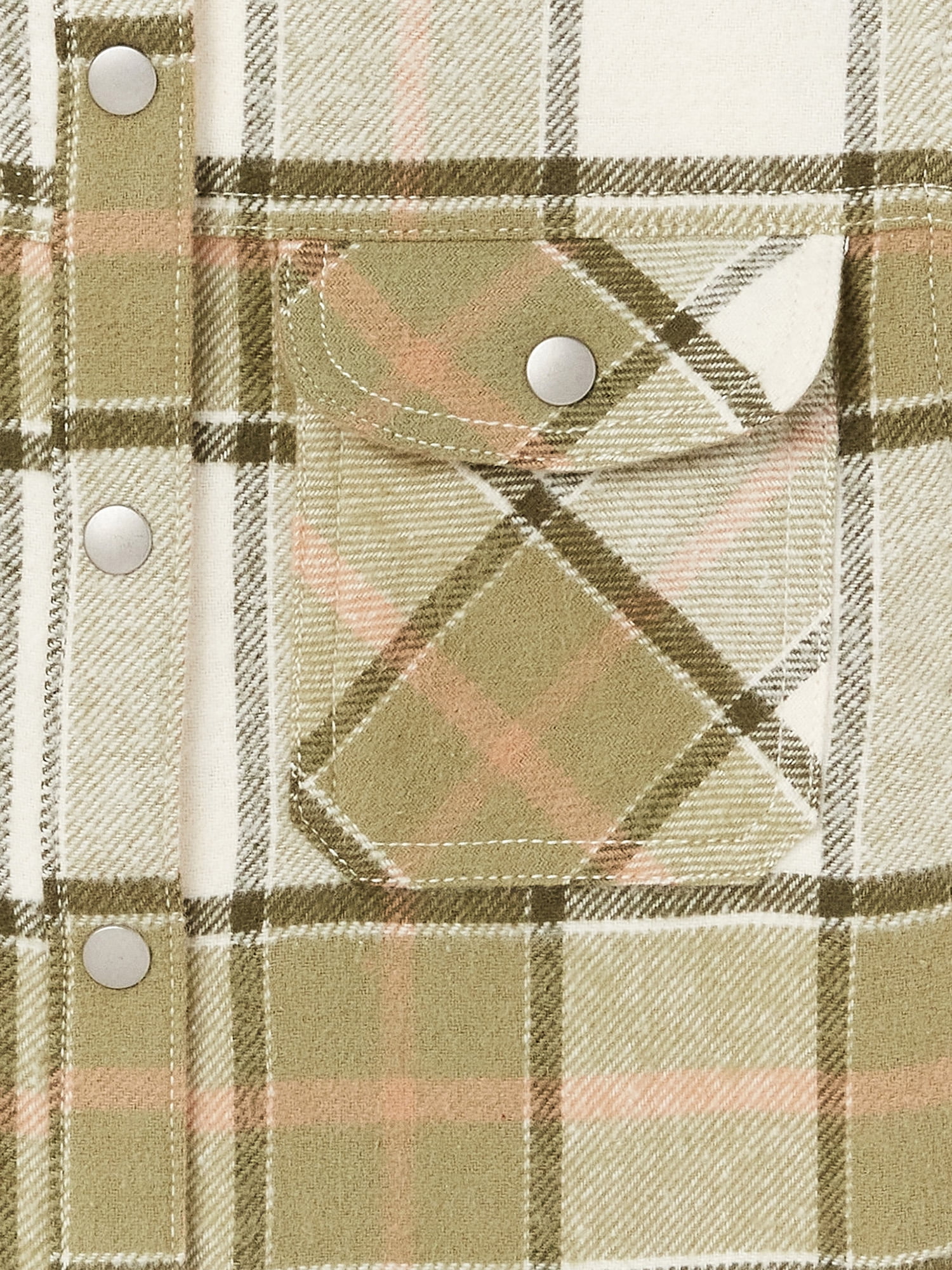 Wonder Nation Girls' Long Sleeve Plaid Shirt Jacket, Sizes 4-18 & Plus