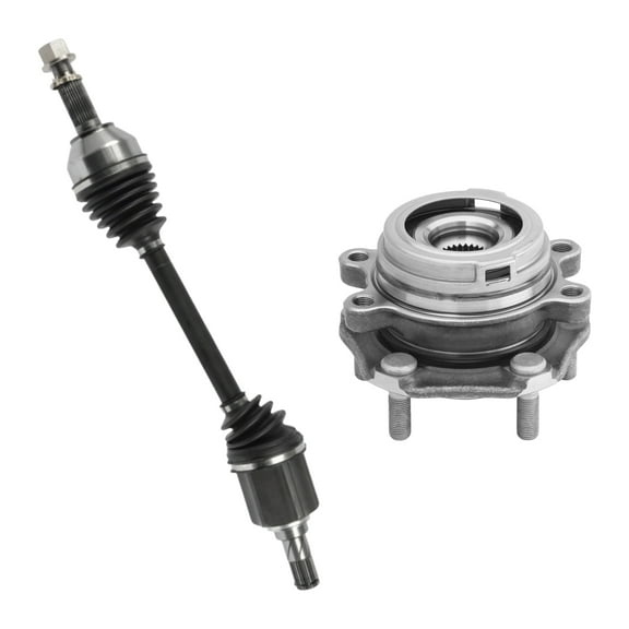 AutoShack Front Left CV Axle Shaft Wheel Hub Bearing Assembly | Replacement for 2007-2012 Nissan Altima | 2-PC