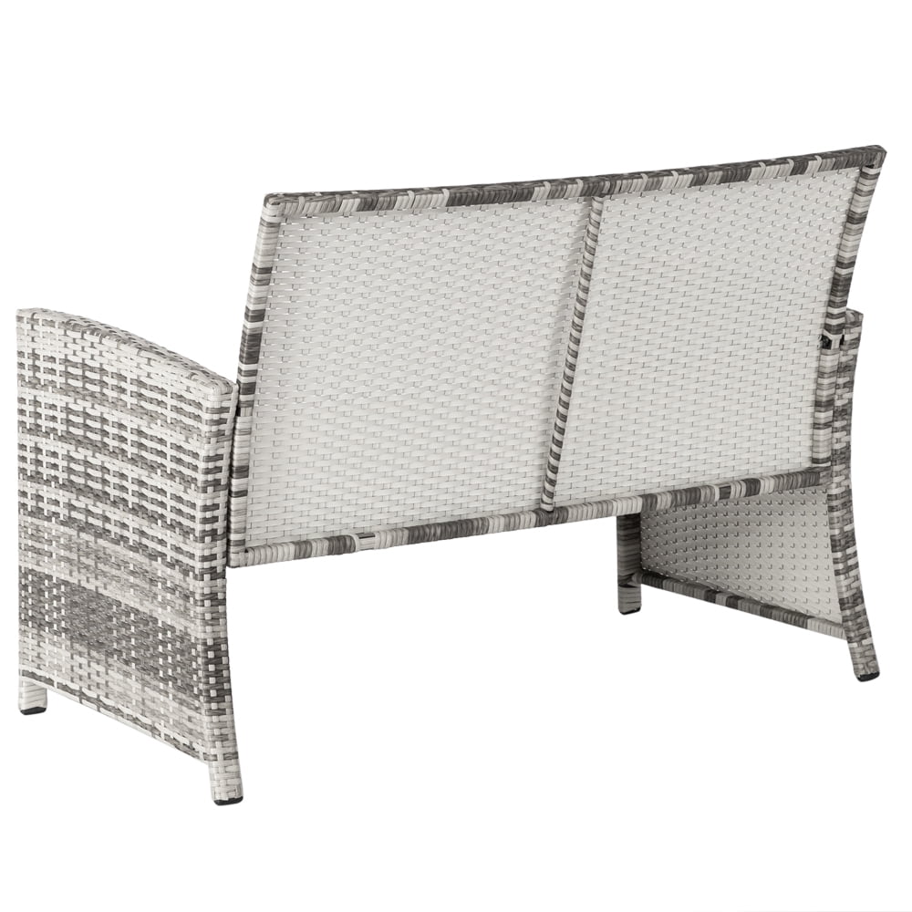 Veryke Outdoor 4 Pieces Patio Rattan Furniture Set Sofa Weaving Wicker Includes 2 Armchairs, Loveseat and Glass Table Veryke Outdoor 4 Pieces Patio Rattan Furniture Set Sofa Weaving Wicker Includes 2 Armchairs, Loveseat and Glass Table