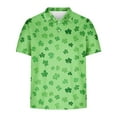 thumbnail image 5 of guisaled St Patricks Day Shirts Mens Short Sleeve Golf Shirt Button Henley Collared T Shirt Clover Graphic Casual Dressy Work Blouses, 5 of 6