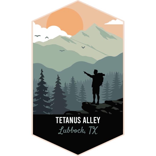 Lubbock Texas Souvenir Vinyl Decal Hiking Trails Design