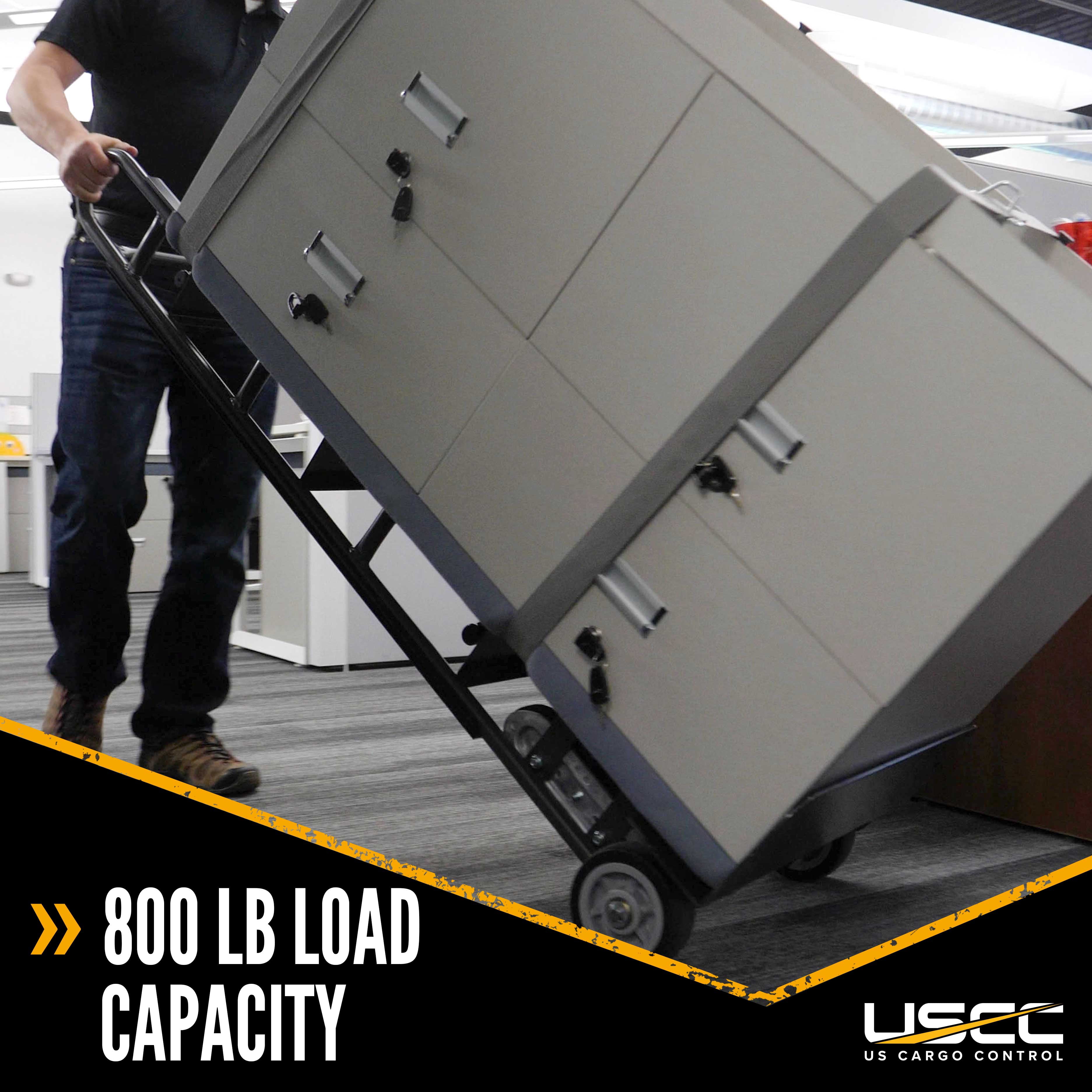 US Cargo Control Appliance Truck - Industrial Steel Appliance Hand Truck, 800 LBS Capacity, Appliance Hand Dolly with Double Auto Recoil System & Stair Climber, Appliance Dolly Heavy Duty with Straps