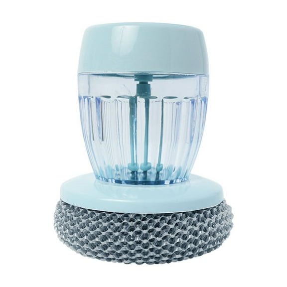 Harlier Dish Scrub Brush with Soap Dispenser, Kitchen Palm Brush for Pot Pan Sink Cleaning, Tableware Kitchen Scrubber with PET Replacement Balls