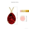 thumbnail image 3 of ANGARA Lab Grown 6.54 Ct V-Bale Pear-Shaped Ruby Solitaire Pendant for Women in 14K Yellow Gold (Size-14x10mm) | July Birthstone, Anniversary, Jewelry Gift for Women | Lab-Grown Ruby Necklace, 3 of 7