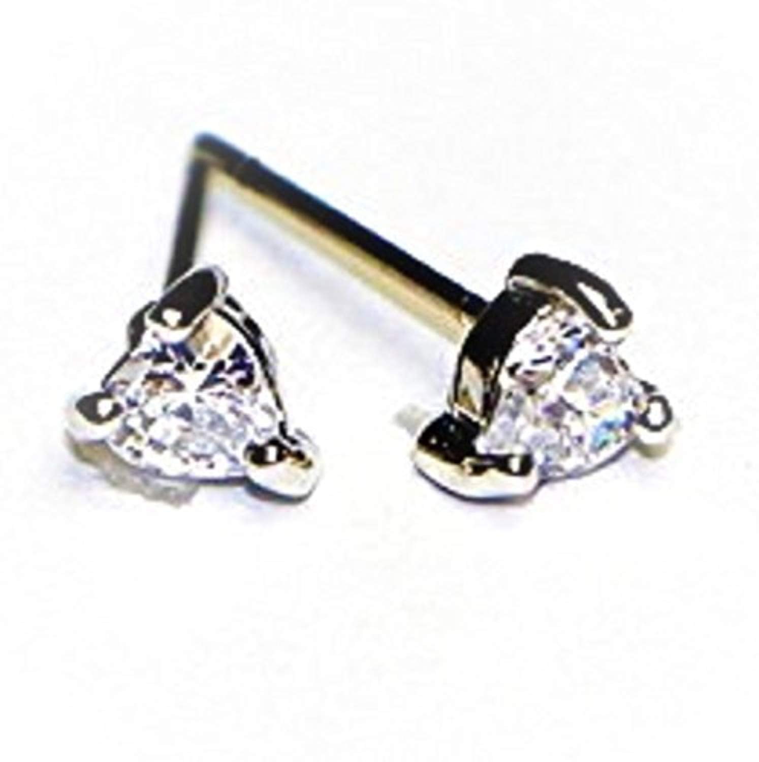Buyless Fashion Surgical Steel Rhodium Plated Heart Shape Cubic Zirconia Birthstone Earrings