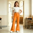 thumbnail image 6 of WOYY Girls Slim Fit Flare Pants Casual Preppy Solid Long Trousers with Pockets, Sizes 5-16, 6 of 6