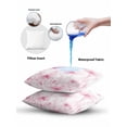 thumbnail image 5 of Waterproof Outdoor Throw Pillows with Inserts 16"x16" Set of 2,Pink Spring Floral Soft Decorative Pillowcases for Couch Bedroom,Summer Botanical Watercolor Vintage Pillow Covers for Sofa Living Room, 5 of 8