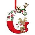 thumbnail image 1 of Juego de 26 adornos navideños con letras | Colgantes acrílicos planos con letras del alfabeto | Adornos navideños de madera roja | Decoración navideña personalizada para casa, oficina o fiesta, 1 of 1